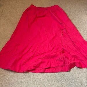 Abercrombie pink/red maxi skirt